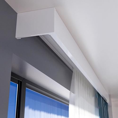Vorhang-Querbehang mit Doppelschiene, anpassbarer Metallvolant für Decken- oder Wandmontage, perfekt für Schlafzimmer und Wohnzimmer Fenster von Generisch