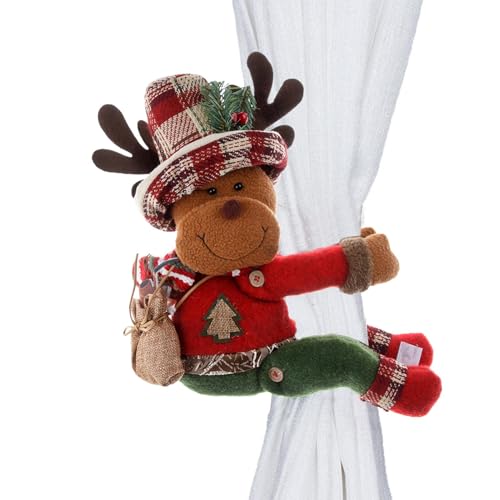Vorhang-Raffhalter Weihnachten,Weihnachts-Vorhang-Raffhalter mit Schnalle - Weihnachtsmann-Puppen-Vorhanghalter | Weihnachts-Vorhangverschlüsse, Elch-Puppe, niedliche Vorhang-Raffhalter für Vorhang-Raffhalter Weihnachten,Weihnachts-Vorhang-Raffhalter mit Schnalle - Weihnachtsmann-Puppen-Vorhanghalter | Weihnachts-Vorhangverschlüsse, Elch-Puppe, niedliche Vorhang-Raffhalter für von Generisch