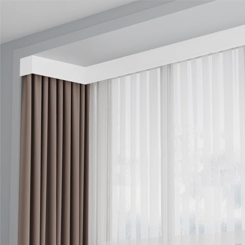 Vorhang-Volant-Box mit 90°-Krümmung, biegbare Doppelschienen, Vorhangschiene, Decken-/Wandhalterung, Aluminiumvorhang, Querbehang für Zuhause, Hotel Vorhang-Volant-Box mit 90°-Krümmung, biegbare Doppelschienen, Vorhangschiene, Decken-/Wandhalterung, Aluminiumvorhang, Querbehang für Zuhause, Hotel von Generisch