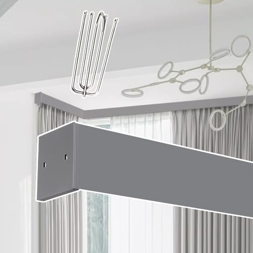 Vorhangschiene, modern, 2-in-1-Vorhang, Einzelschiene, schneidbar, leise, Schiebevorhangstangen-Trenner, für Schlafzimmer, mit Vorhangbehang, Deckenvorhangstangen-Set Vorhangschiene, modern, 2-in-1-Vorhang, Einzelschiene, schneidbar, leise, Schiebevorhangstangen-Trenner, für Schlafzimmer, mit Vorhangbehang, Deckenvorhangstangen-Set von Generisch