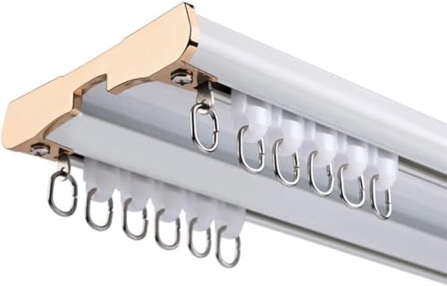 Vorhangschiene, robuste Aluminium-Deckenschiene für Wohnzimmer, Badezimmer, Schlafzimmer, 100 cm, Trennwand-Deckenschienen-Set, Weiß Vorhangschiene, robuste Aluminium-Deckenschiene für Wohnzimmer, Badezimmer, Schlafzimmer, 100 cm, Trennwand-Deckenschienen-Set, Weiß von Generisch