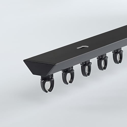 Vorhangschiene aus Aluminium, 1,05 m, 90° Eckschiene, ultradünne V-Typ-Schiene, ideal für Raumteiler, Fenster, Privatsphäre im Wohnzimmer, Schwarz (1,90 m) von Generisch