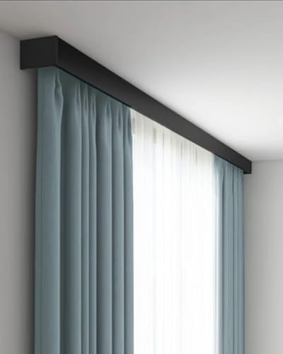 Vorhangschienenhalterungen, robuste Aluminium-Deckenmontage, 3-in-1-Vorhangschienen-Box für Balkon, Fenster und Duschraumteiler – ideal für vielseitige Heimdekoration von Generisch