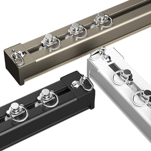 Vorhangschienenstange aus Aluminium für die Decke mit Radhaken und Montageset, vielseitiges Decken- oder Wandvorhangschienensystem, Weiß, 280 cm Länge Vorhangschienenstange aus Aluminium für die Decke mit Radhaken und Montageset, vielseitiges Decken- oder Wandvorhangschienensystem, Weiß, 280 cm Länge von Generisch