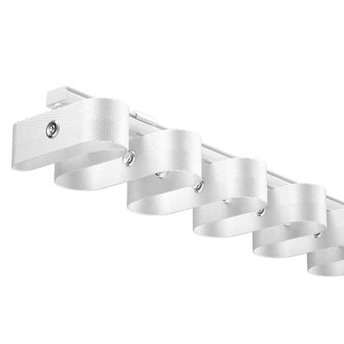 Vorhangschienensystem aus robuster Aluminiumlegierung, verdickte Installationscodes für verbesserte Lichtblockierung, perfekt für Deckenvorhänge, Weiß von Generisch