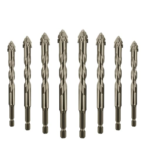 Vrsgs Drill Bits, vrsgs magnetic drill bits, High-strength eccentric twist drill bit, New Four-Flute Sawtooth Eccentric Drill Bit, High Hardness Skewed Head EccentricDrillBits (6+8+10+12mm, 2Set) von Generisch