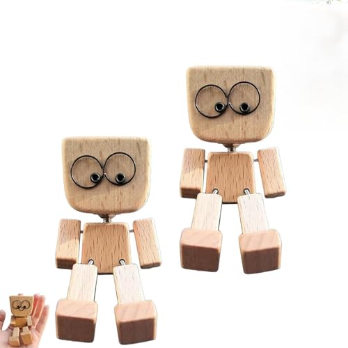 Wackelnde Holzfigur, Wackelnde Holzfiguren Ornament, Wackelfüße Holzpuppe Auto-Lufterfrischer, Handgefertigte Holz-Auto-Ornamente Armaturenbrett-Dekoration für Zuhause, Büro von Generisch