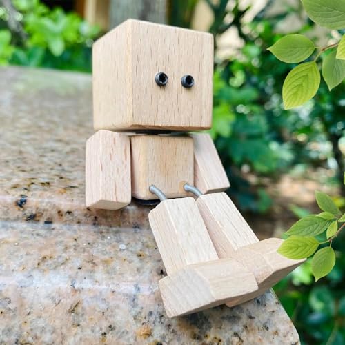 Wackelnde Holzfigur,Wackelnde Holzfiguren,die Mit Magnetischem Sockel Und Design Puppe,Wackelfüße Holzpuppe Auto-Lufterfrischer,Handgefertigte Holz-Auto-Ornamente, Geschenke Für MannFrau,8x5cm von Generisch
