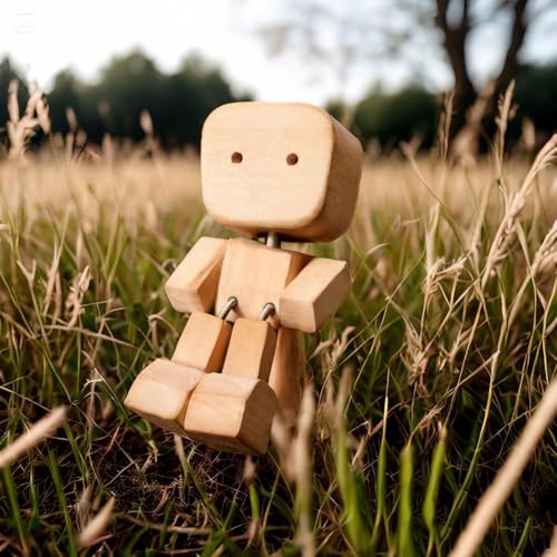 Wackelnde Holzfiguren, lustige Wackelkopf-Autodekoration, handgefertigte Holz-Auto-Ornamente, Actionfiguren, Schreibtisch-Ornamente, Geschenke für Männer, Büro von Generisch