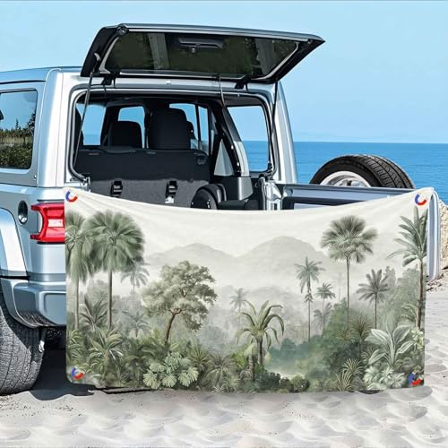 Wald Strandtuch - 180 x 100 cm, Grün Pflanze Tropisch Magnetisches Badetuch für Strand Außenbereich, Schwimmen, Sandfrei & Schnelltrocknend Strandhandtuch Handtuch mit Magnetverschluss von Generisch
