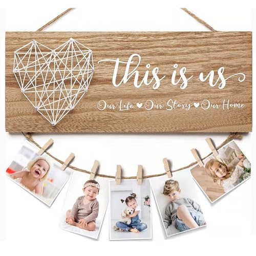 Wand Bilderrahmen mit 8 Fotoclips – personalisiertes Opa Geschenk Oma Geschenk Geschenk für Papa – DIY Holz Collage Bilderrahmen als Deko für Geburtstag oder Weihnachten Wand Bilderrahmen mit 8 Fotoclips – personalisiertes Opa Geschenk Oma Geschenk Geschenk für Papa – DIY Holz Collage Bilderrahmen als Deko für Geburtstag oder Weihnachten von Generisch