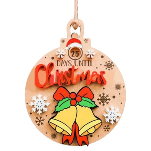 Wand-Weihnachts-Countdown-Kalender - Weihnachts-Countdown-Schiebeornament, Weihnachten Holz einfacher Advent | Langer Dienst Familieninteraktion Saisonale Dekoration 25 Tage Countdown für Studium von Generisch
