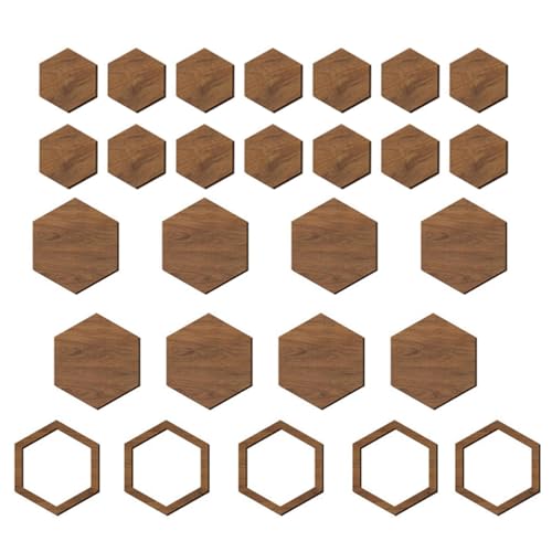 Wanddekoration aus Holz – 27 Stück Holz-Wanddekorplatten, sechseckige Holzplatten, verwenden Sie Kunst für Zuhause, Wohnzimmer, Schlafzimmer, Wabendekoration, Handwerk und Heimdekoration von Generisch
