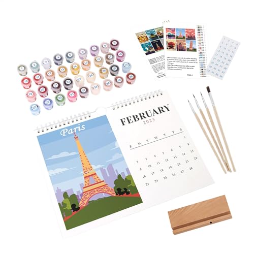 Wandkalender 2025 - Malen nach Zahlen Kalender | Manueller Malkalender 2025, Monatskalender 2025 mit Pinsel & Acrylfarbe, Kalender Schreibtischdekorationen für Zuhause Schule Wandkalender 2025 - Malen nach Zahlen Kalender | Manueller Malkalender 2025, Monatskalender 2025 mit Pinsel & Acrylfarbe, Kalender Schreibtischdekorationen für Zuhause Schule von Generisch