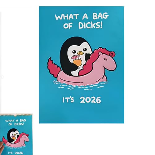 Wandkalender 2026: Offensiv süß und unapologetically Fun! Januar 2026 - Dezember 2026, 20 x 20 cm, Doppeldrahtbindung, Loch zum Aufhängen, lustiger Kalender für Kinder, Frauen, Mädchen, Jungen von Generisch