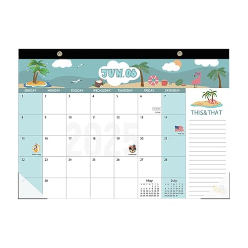 Wandkalender Juli 2024,Kalender Juli 2024-18-monatiger Wandkalender 2024–2025 | Tischkalender mit Löchern, Monatskalender, Tischkalender von Juli 2024 bis Dezember 2025 von Generisch