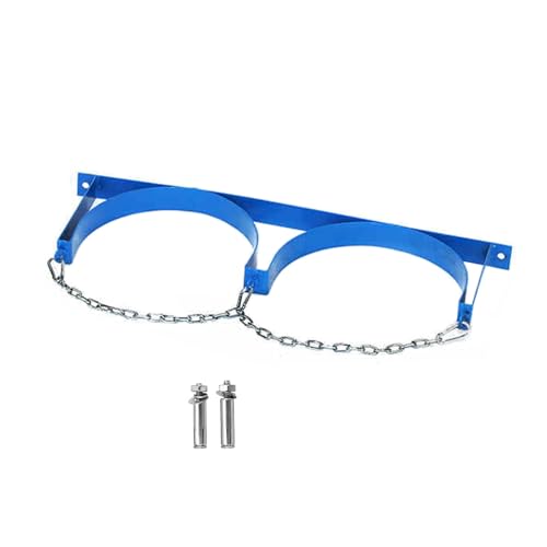 Wandmontierte Gasflasche mit festem Regal, 2 Sets Ausgleichsbehälter-Halterung für Labor/Fabrik, kleiner Feuerlöscher-Halter mit verstellbarer Metallschnalle (1 Stück, blau) von Generisch