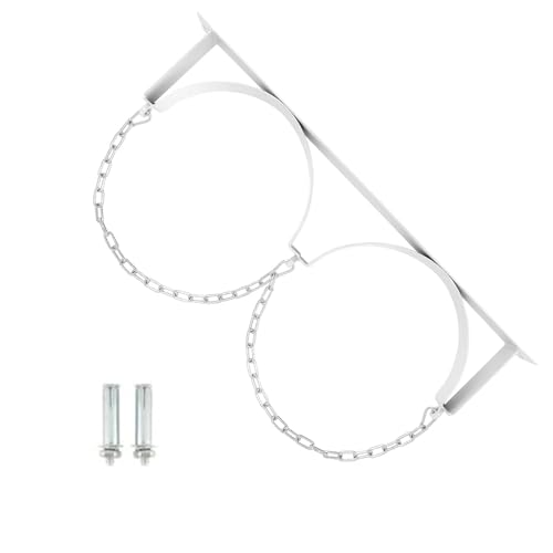 Wandmontierte Gasflasche mit festem Regal, 2 Sets Ausgleichsbehälter-Halterung für Labor/Fabrik, kleiner Feuerlöscher-Halter mit verstellbarer Metallschnalle (1 Stück, weiß) von Generisch