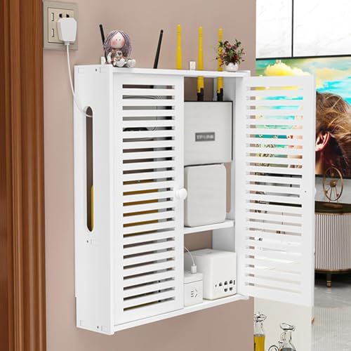 Wandmontierte Router-Aufbewahrungsbox – Router Regal Organizer mit Kabelmanagement – Multifunktionales Aufbewahrungsregal für Zuhause & Büro Wandmontierte Router-Aufbewahrungsbox – Router Regal Organizer mit Kabelmanagement – Multifunktionales Aufbewahrungsregal für Zuhause & Büro von Generisch
