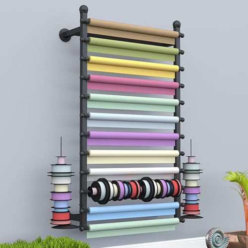 Wandmontierter Bandhalter und Organizer, extra großes Präsentationsregal für den Einzelhandel, Hängeregal für Näh- und Geschenkpapier Wandmontierter Bandhalter und Organizer, extra großes Präsentationsregal für den Einzelhandel, Hängeregal für Näh- und Geschenkpapier von Generisch