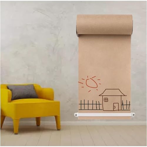Wandmontierter Papierrollenspender und Schneider mit Doodle-Zeichenbrett, ideal für Wanddekoration und Menünotizen Wandmontierter Papierrollenspender und Schneider mit Doodle-Zeichenbrett, ideal für Wanddekoration und Menünotizen von Generisch