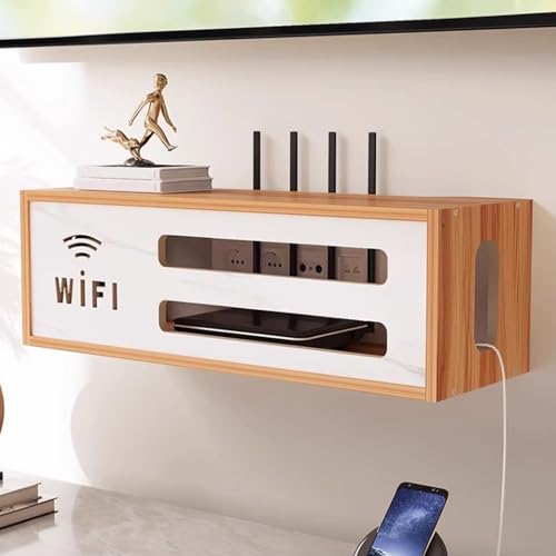 Wandmontierter WLAN-Router-Box-Verteiler – verdeckt Kabel und Geräte, ideal für Zuhause und Büro Wandmontierter WLAN-Router-Box-Verteiler – verdeckt Kabel und Geräte, ideal für Zuhause und Büro von Generisch