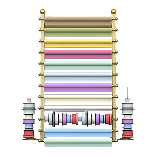 Wandmontierter mehrschichtiger Bastel-Organizer mit abnehmbarer Stange für effiziente Aufbewahrung und Präsentation von Geschenkpapier von Generisch