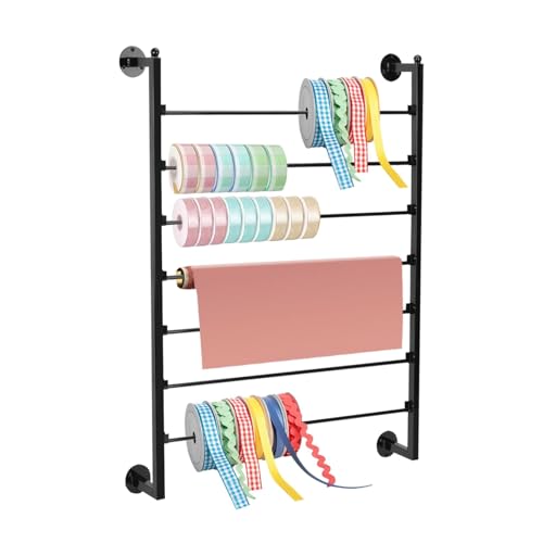 Wandmontiertes Band-Organizer, platzsparende Aufbewahrungslösung für Bastelräume und Geschenkverpackungen Wandmontiertes Band-Organizer, platzsparende Aufbewahrungslösung für Bastelräume und Geschenkverpackungen von Generisch