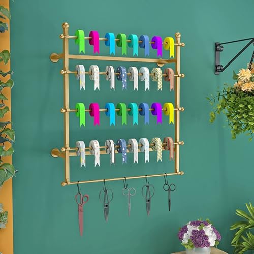 Wandmontiertes Bandregal – 4-stöckiger Organizer für Schals, Fäden und Geschenkpapier in Handwerks- und Einzelhandelsgeschäften von Generisch