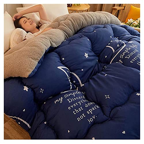 Warme Kaschmir-Steppdecke, Winter-Baumwolle, 150 x 200 cm, 3,5 kg, dicker Lamm-Samtstoff, superweiche Bettwäsche, Woll-Fleece-Decke von Generisch