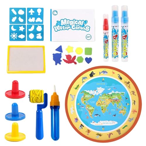 Wasser-Doodle Matte – Malmatte für Kinder, Lernspielzeug, Schreibaktivität, 80 x 80 cm, wiederverwendbare Leinwand, lustiges Graffiti-Pad für Weihnachten, Geburtstag, Klassenzimmer, Wohnzimmer von Generisch