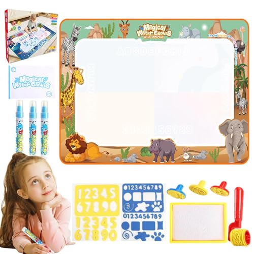 Wasser-Doodle-Zeichenblock, Kinderspielzeug Wasser-Doodle-Matte, Aquarellmatte 150 x 90 cm, Zeichenbrett, Zeichenmatten-Spielzeug, Wassermalmatte, kein Durcheinander, pädagogisch, wiederverwendbar fü Wasser-Doodle-Zeichenblock, Kinderspielzeug Wasser-Doodle-Matte, Aquarellmatte 150 x 90 cm, Zeichenbrett, Zeichenmatten-Spielzeug, Wassermalmatte, kein Durcheinander, pädagogisch, wiederverwendbar fü von Generisch