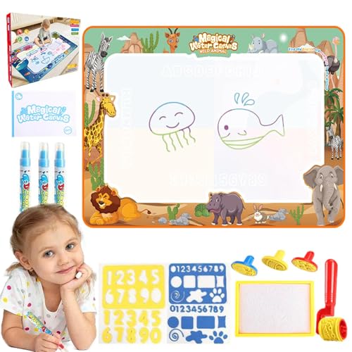 Wasser-Doodle-Zeichenblock, Kinderspielzeug Wasser-Doodle-Matte,Aquarellmatte 150 x 90 cm - Wassermalmatte, Malset, Zeichenbrett, kein Durcheinander, wiederverwendbar, lehrreich, Spaß für er, für Mä Wasser-Doodle-Zeichenblock, Kinderspielzeug Wasser-Doodle-Matte,Aquarellmatte 150 x 90 cm - Wassermalmatte, Malset, Zeichenbrett, kein Durcheinander, wiederverwendbar, lehrreich, Spaß für er, für Mä von Generisch