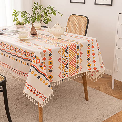 Wasserabweisende Baumwoll-Leinen-Tischdecke mit Quasten, 140 x 140 cm, perfekte Esstischabdeckung für Zuhause, Restaurant, Party, Buffet und Picknick-Events Wasserabweisende Baumwoll-Leinen-Tischdecke mit Quasten, 140 x 140 cm, perfekte Esstischabdeckung für Zuhause, Restaurant, Party, Buffet und Picknick-Events von Generisch
