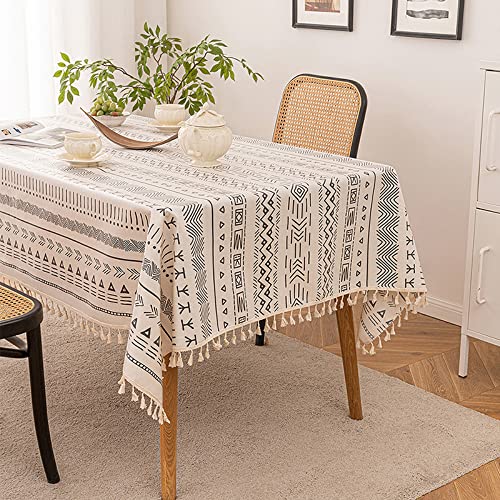 Wasserdichte Baumwoll-Leinen-Tischdecke, 120 x 170 cm, Quaste, rechteckig, öl- und knitterfrei, für Esszimmer und Küche, elegante Heimdekoration Wasserdichte Baumwoll-Leinen-Tischdecke, 120 x 170 cm, Quaste, rechteckig, öl- und knitterfrei, für Esszimmer und Küche, elegante Heimdekoration von Generisch