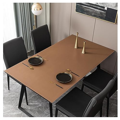 Wasserdichte Kunstleder-Tischdecke für Esszimmer und Garten, Dekoration, schmutzabweisend, Tischschutz (80 x 140 cm, Dunkelgrau) von Generisch
