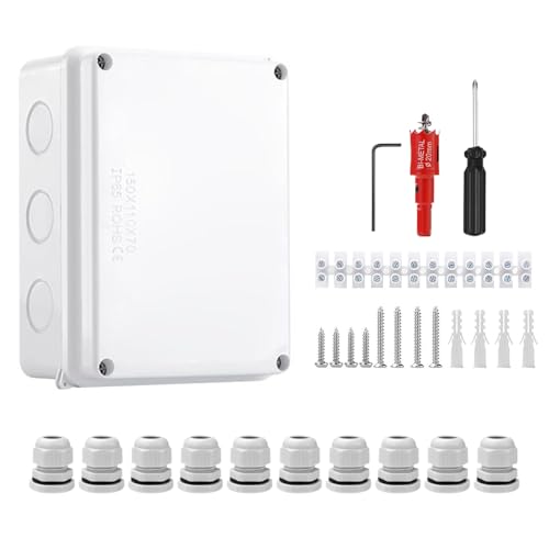 Wasserdichte Outdoor -Junction Box - Projektgehäuse mit Scharnier -Tür | Wetterbeständig mit Verriegelungsdichtung, Elektrokasten für Terrassengarten Hinterhöfe Balkon Deck Sicherheitsleuchten Kameras Wasserdichte Outdoor -Junction Box - Projektgehäuse mit Scharnier -Tür | Wetterbeständig mit Verriegelungsdichtung, Elektrokasten für Terrassengarten Hinterhöfe Balkon Deck Sicherheitsleuchten Kameras von Generisch