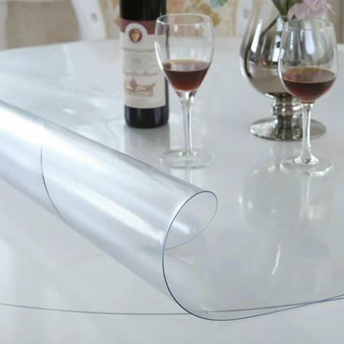 Wasserdichte PVC-Tischdecke mit abgeschrägter Kante, transparente Schutzfolie für Hartholzböden und Holztische, langlebiger Tischschutz Wasserdichte PVC-Tischdecke mit abgeschrägter Kante, transparente Schutzfolie für Hartholzböden und Holztische, langlebiger Tischschutz von Generisch