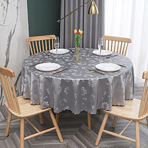 Wasserdichte graue Tischdecke, europäischer Stil, öl- und auslaufsicher, Vinylbezug, knitterarm und wiederverwendbar, für Esstische, Buffets, Partys und Camping, 200,7 cm Größe Wasserdichte graue Tischdecke, europäischer Stil, öl- und auslaufsicher, Vinylbezug, knitterarm und wiederverwendbar, für Esstische, Buffets, Partys und Camping, 200,7 cm Größe von Generisch