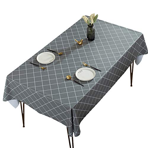 Wasserdichte rechteckige Tischdecke, Vinyl, knitterfrei, öldicht, auslaufsicher, leicht abwischbar, PVC-Abdeckung für Innen- und Außenbereich, perfekt für Partys und Veranstaltungen Wasserdichte rechteckige Tischdecke, Vinyl, knitterfrei, öldicht, auslaufsicher, leicht abwischbar, PVC-Abdeckung für Innen- und Außenbereich, perfekt für Partys und Veranstaltungen von Generisch