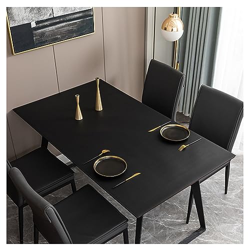 Wasserdichte rechteckige Tischdecke, individuelle Größe, waschbar und schmutzabweisend, Esstischmatte für den Außenbereich, Garten, 100 x 100 cm, Schwarz, perfekt für Partys und Veranstaltungen von Generisch
