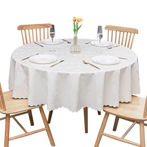 Wasserdichte runde Tischdecke, 240 cm Durchmesser, flecken- und kratzfest, perfekt für Zuhause, Esszimmer, Partys und Veranstaltungen, langlebig und leicht zu reinigen Wasserdichte runde Tischdecke, 240 cm Durchmesser, flecken- und kratzfest, perfekt für Zuhause, Esszimmer, Partys und Veranstaltungen, langlebig und leicht zu reinigen von Generisch