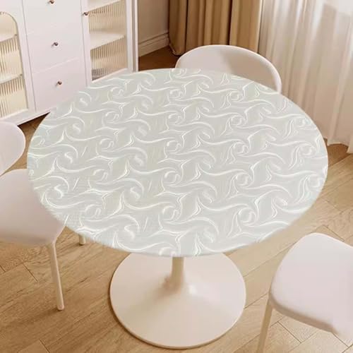 Wasserdichte runde Tischdecke, abwischbar, öldicht, elastische Kanten, passend für Küche, Esszimmer, Café, Garten, BBQ Wasserdichte runde Tischdecke, abwischbar, öldicht, elastische Kanten, passend für Küche, Esszimmer, Café, Garten, BBQ von Generisch