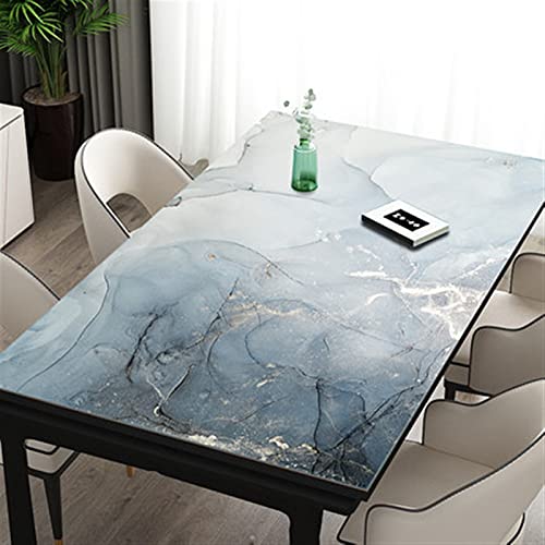 Wasserdichte transparente Tischdecke – leichte Luxus-PVC-Abdeckung für Teetisch, Silikon-Kissenmatte, Heimdekoration, 80 x 130 cm (G), elegant und langlebig von Generisch