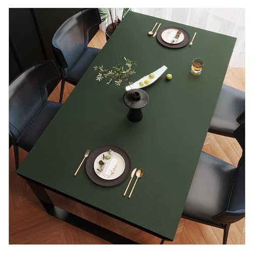 Wasserdichter Tischschutz aus Leder, schmutzabweisend, große Esstischabdeckung, rutschfeste, leicht zu reinigende Tischdecke für Couchtisch, elegantes Kunstleder (60 x 100 cm, Dunkel) von Generisch