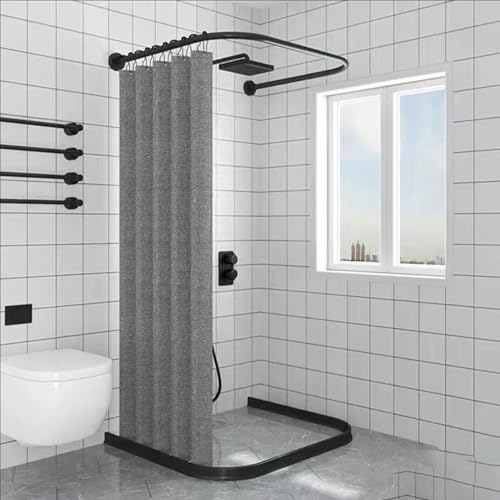 Wasserdichter faltbarer Duschvorhang, strapazierfähig, Leinenstruktur, Magnetverschluss, Trocken- und Nasstrennung, inklusive Duschstange, ideal für Badezimmer und Ankleidezimmer, 90 cm, Grau Wasserdichter faltbarer Duschvorhang, strapazierfähig, Leinenstruktur, Magnetverschluss, Trocken- und Nasstrennung, inklusive Duschstange, ideal für Badezimmer und Ankleidezimmer, 90 cm, Grau von Generisch