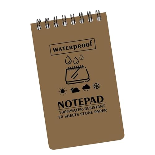 Wasserdichtes Taschen-Notizbuch – Wasserdichtes Taschen-Tagebuch | Wasserdichte Tagebücher | Tragbarer Taschen-Notizblock, Notizblöcke oben 50 Seiten für die Aufnahme s von Generisch