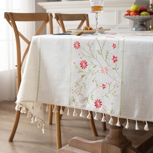 Wasserfeste Kaffee-Tischdecke, 140 x 180 cm, Baumwollleinen, Tischdecke für drinnen und draußen, für Esstische, Picknicks und Gärten, stilvoller und langlebiger Tischschutz von Generisch