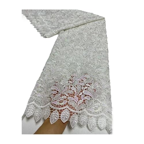 Wasserlösliche Guisolid-Kordel, Spitze, afrikanische Pailletten, Spitzenstoff, Hochzeit, Party, Nähen von Generisch