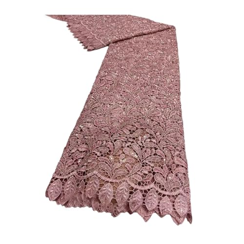 Wasserlösliche Guisolid-Kordel, Spitze, afrikanische Pailletten, Spitzenstoff, Hochzeit, Party, Nähen Wasserlösliche Guisolid-Kordel, Spitze, afrikanische Pailletten, Spitzenstoff, Hochzeit, Party, Nähen von Generisch